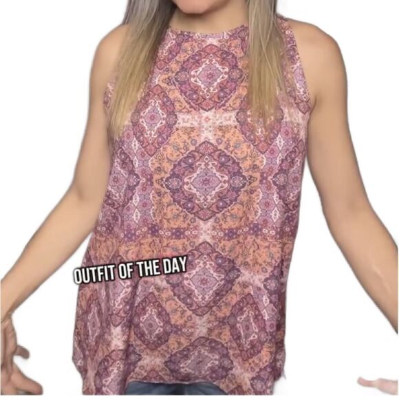 Tabitha Webb Multicolored, Lined Sleeveless Blouse. Like New (Size: Small) - Picture 4 of 14